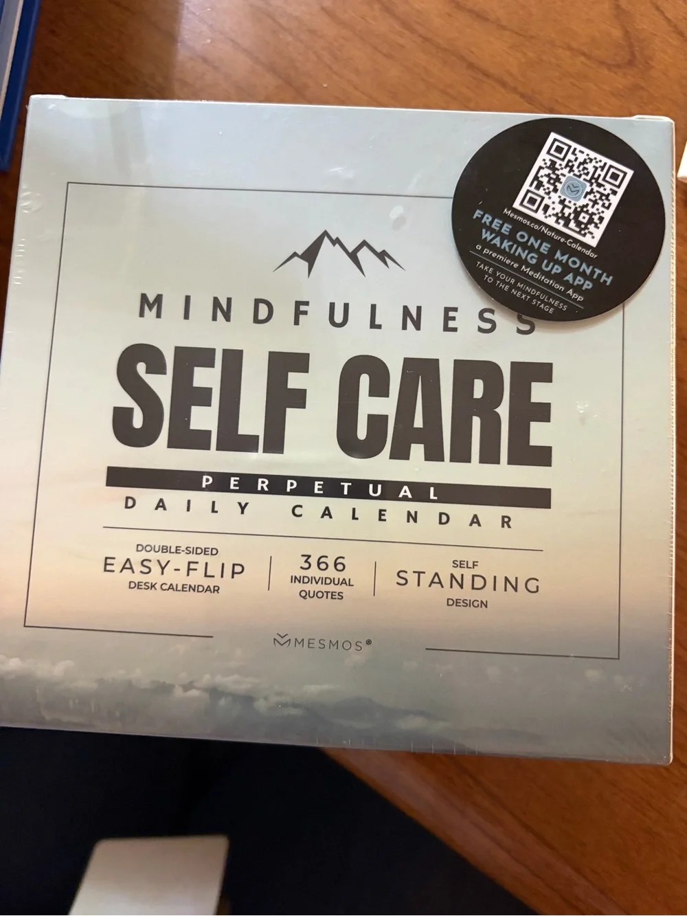 Mindfulness Self-Care Perpetual Calendar - Blue/ Pop Up Card Boxes